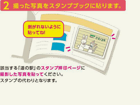 撮った写真をスタンプブックに貼ります