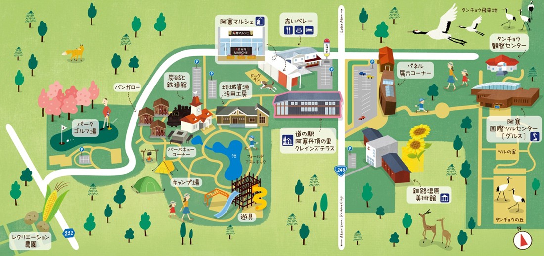 阿寒丹頂の里見どころ-マップ